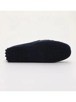 Leren mocassins donkerblauw