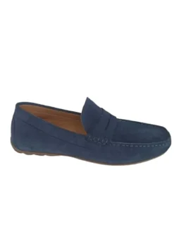 Leren mocassins donkerblauw