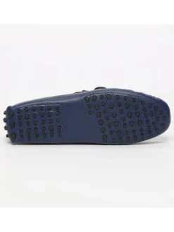Leren mocassins donkerblauw