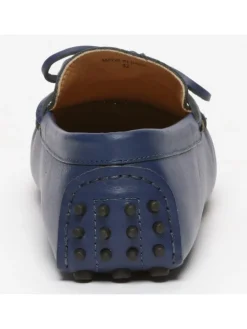 Leren mocassins donkerblauw
