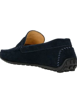 Leren mocassins donkerblauw