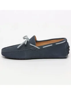 Leren mocassins donkerblauw