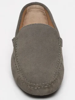 Leren mocassins grijs