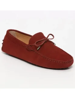 Leren mocassins rood