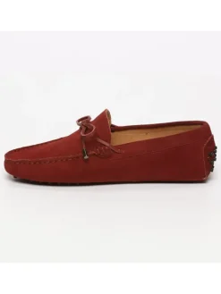 Leren mocassins rood