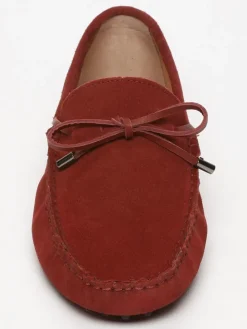 Leren mocassins rood