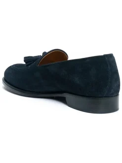 Leren mocassins "Tassel" donkerblauw