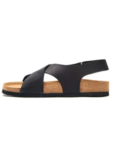 Leren sandalen zwart