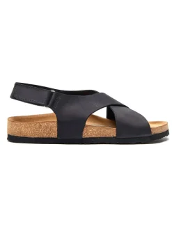 Leren sandalen zwart