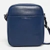 Leren schoudertas "Hemi" blauw - (B)24 x (H)27 x (D)7 cm