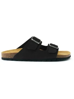 Leren slippers "Alberto" zwart