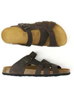 Leren slippers "Alvaro" bruin