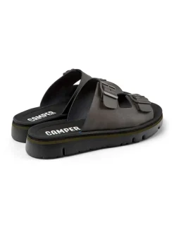 Leren slippers antraciet