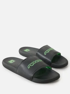 Leren slippers "Archive Y2K" zwart