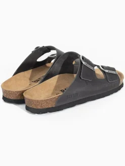 Leren slippers "Atlas" antraciet