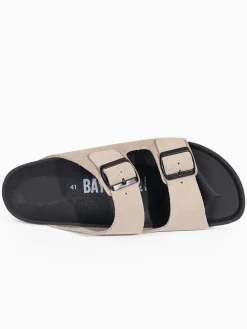 Leren slippers "Atlas" beige