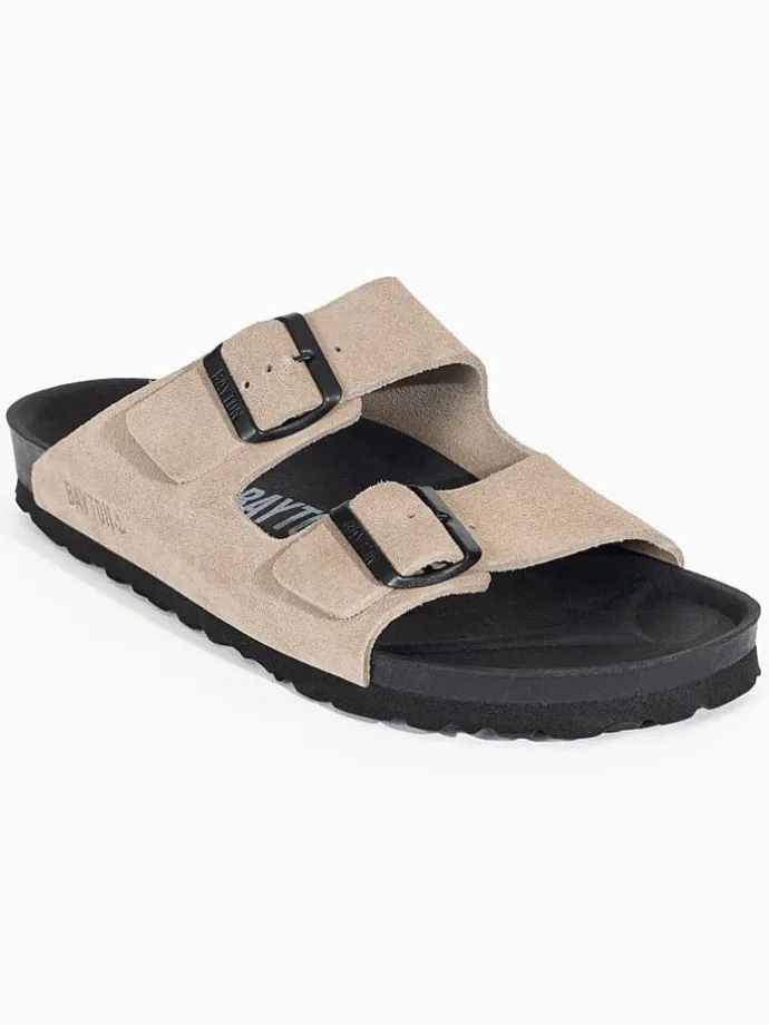 Leren slippers "Atlas" beige