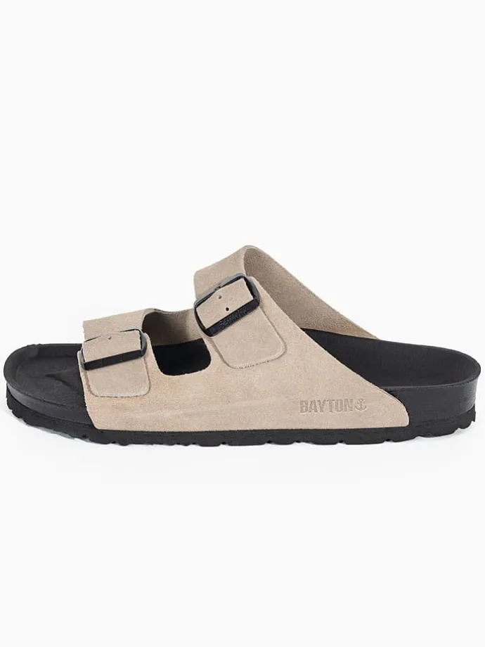 Leren slippers "Atlas" beige