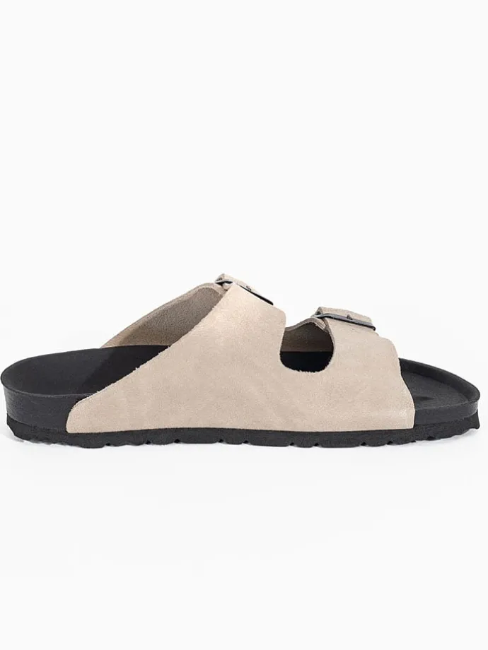 Leren slippers "Atlas" beige