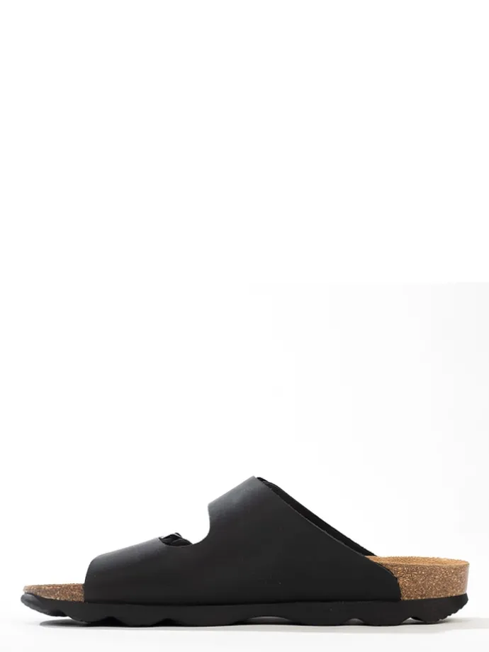 Leren slippers "Atlas" zwart