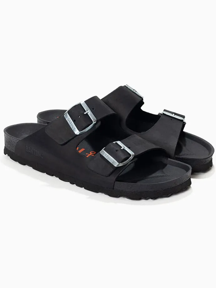 Leren slippers "Atlas" zwart