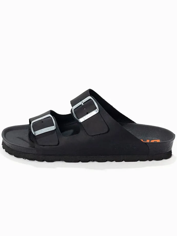 Leren slippers "Atlas" zwart