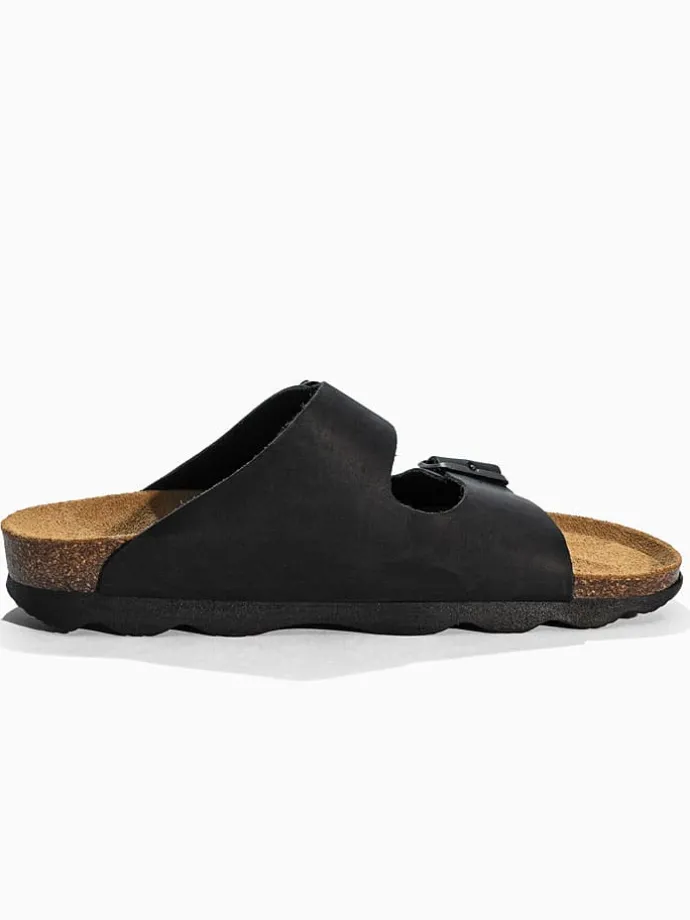 Leren slippers "Atlas" zwart