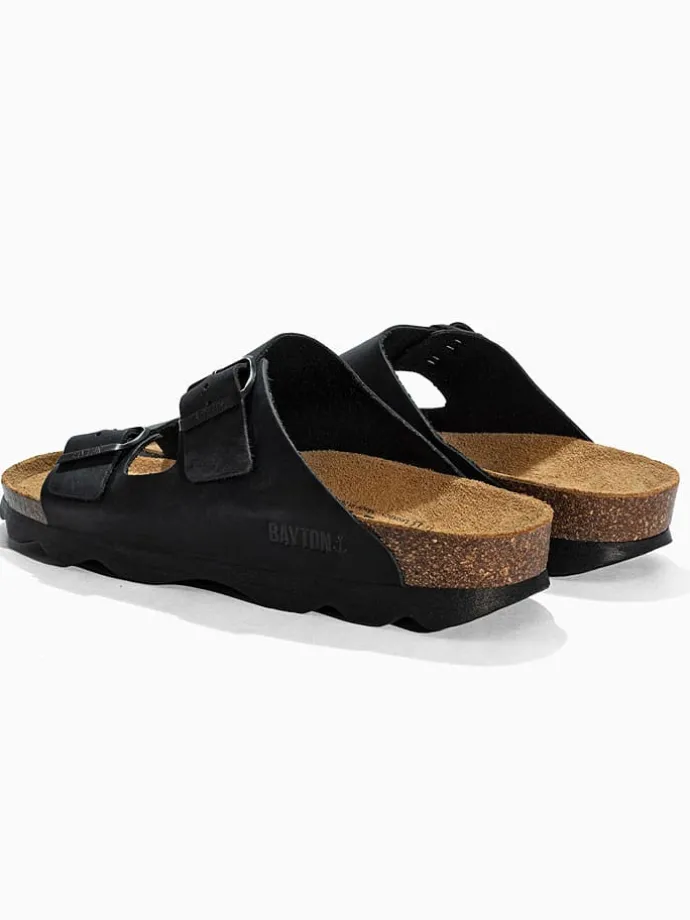 Leren slippers "Atlas" zwart
