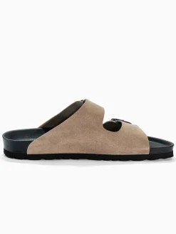 Leren slippers "Bali" beige