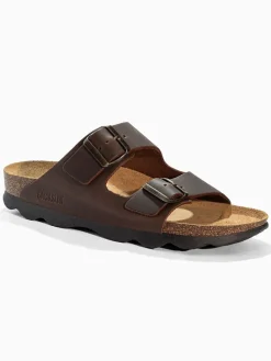 Leren slippers "Bali" bruin