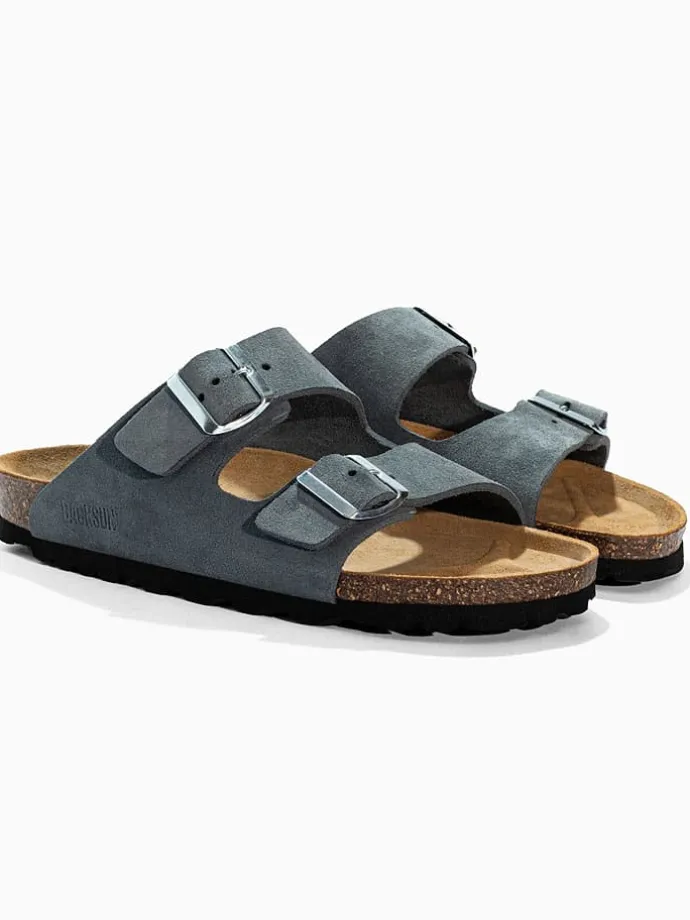 Leren slippers "Bali" grijs