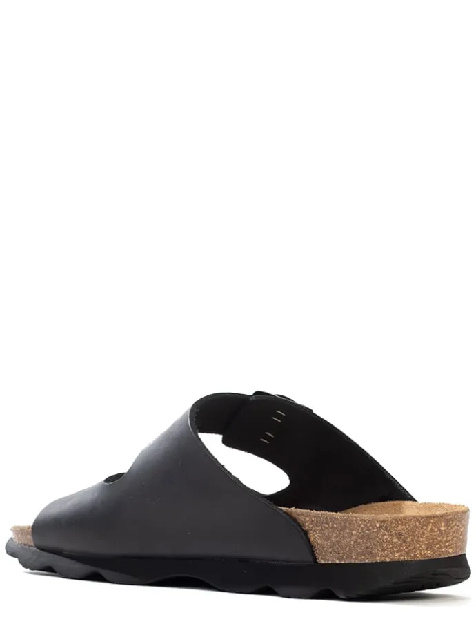 Leren slippers "Bali" zwart