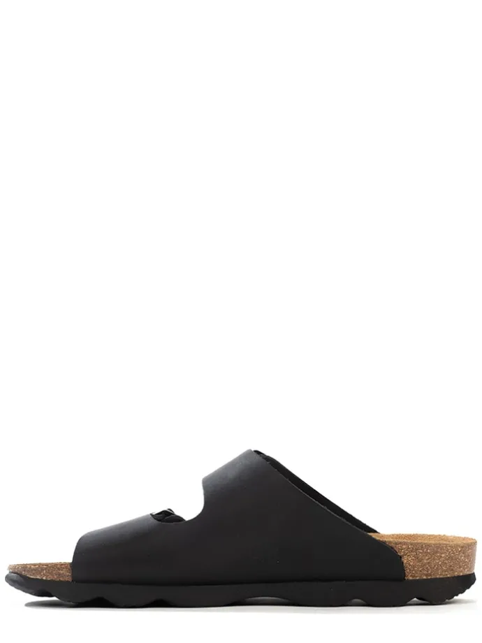 Leren slippers "Bali" zwart