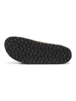 Leren slippers beige