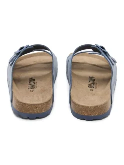 Leren slippers blauw