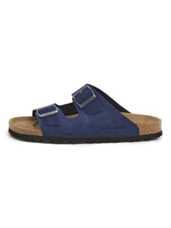 Leren slippers blauw