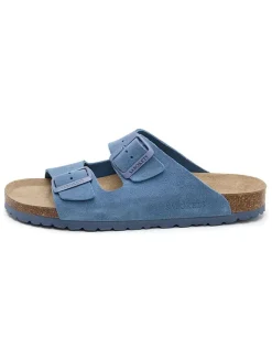 Leren slippers blauw