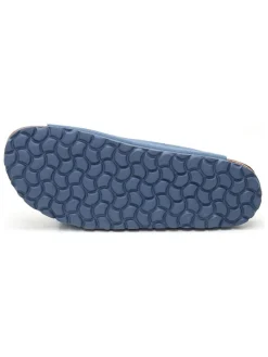 Leren slippers blauw