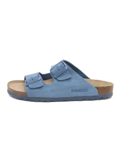 Leren slippers blauw
