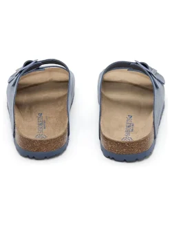 Leren slippers blauw