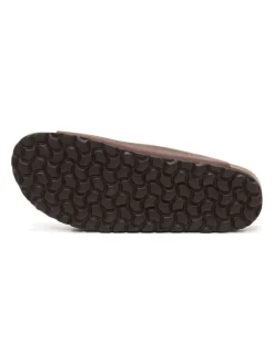 Leren slippers bruin