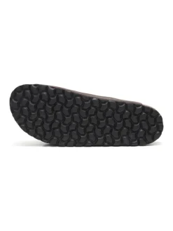 Leren slippers bruin