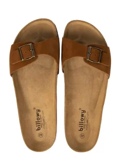 Leren slippers bruin