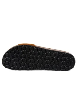 Leren slippers bruin
