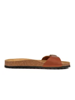 Leren slippers bruin