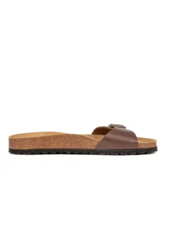 Leren slippers bruin