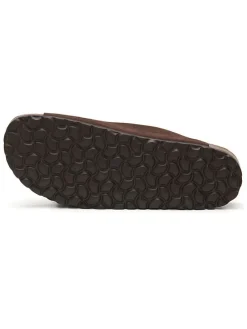 Leren slippers bruin