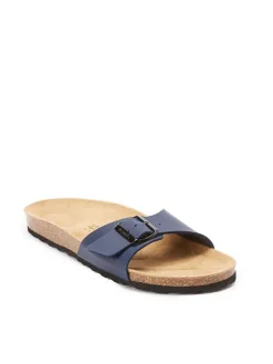 Leren slippers donkerblauw
