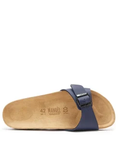 Leren slippers donkerblauw