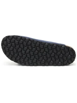 Leren slippers donkerblauw